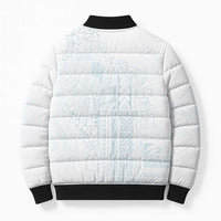 Samoa Lotu Tamaiti Mamanu Siapo Bomber Puffer Jacket Off White Plumeria - Polynesian Pride