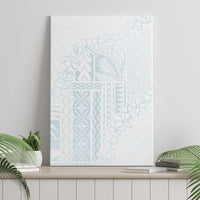 Samoa Lotu Tamaiti Mamanu Siapo Canvas Wall Art Off White Plumeria LT7 - Polynesian Pride