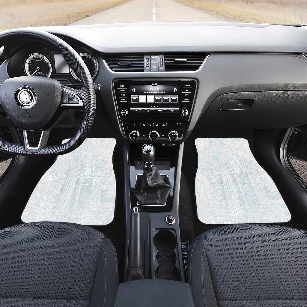 Samoa Lotu Tamaiti Mamanu Siapo Car Mats Off White Plumeria - Polynesian Pride