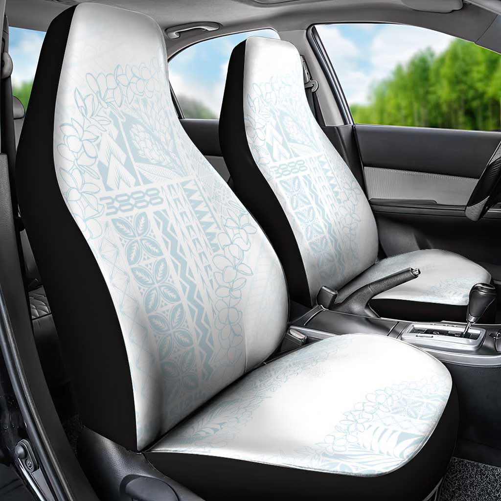 Samoa Lotu Tamaiti Mamanu Siapo Car Seat Cover Off White Plumeria - Polynesian Pride
