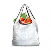 Samoa Lotu Tamaiti Mamanu Siapo Grocery Bag Off White Plumeria - Polynesian Pride