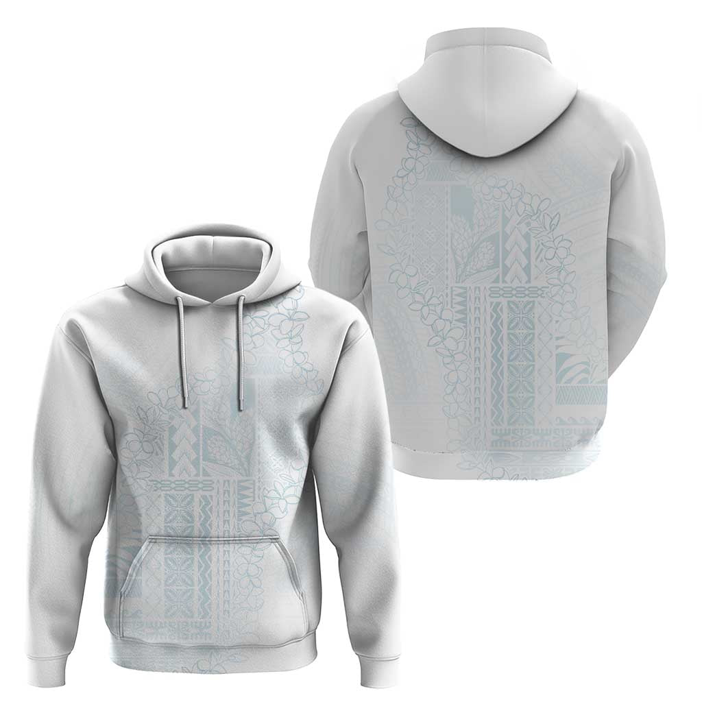 Samoa Lotu Tamaiti Mamanu Siapo Hoodie Off White Plumeria - Polynesian Pride