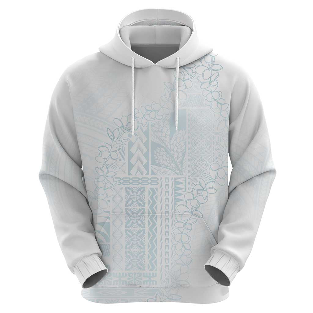 Samoa Lotu Tamaiti Mamanu Siapo Hoodie Off White Plumeria - Polynesian Pride