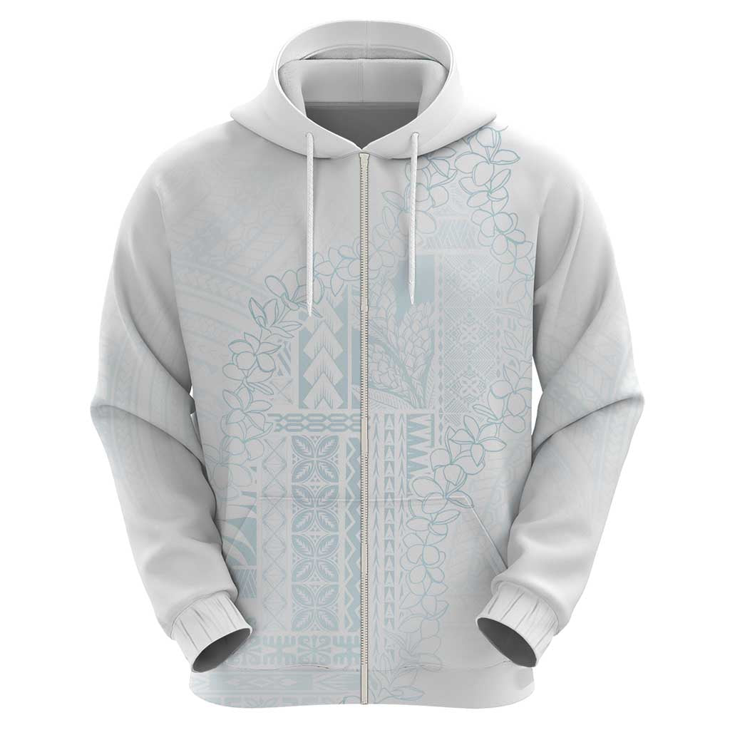 Samoa Lotu Tamaiti Mamanu Siapo Hoodie Off White Plumeria - Polynesian Pride