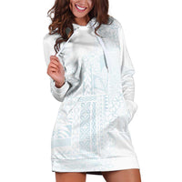 Samoa Lotu Tamaiti Mamanu Siapo Hoodie Dress Off White Plumeria LT7 Baby Blue - Polynesian Pride