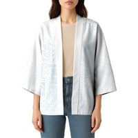 Samoa Lotu Tamaiti Mamanu Siapo Kimono Off White Plumeria - Polynesian Pride