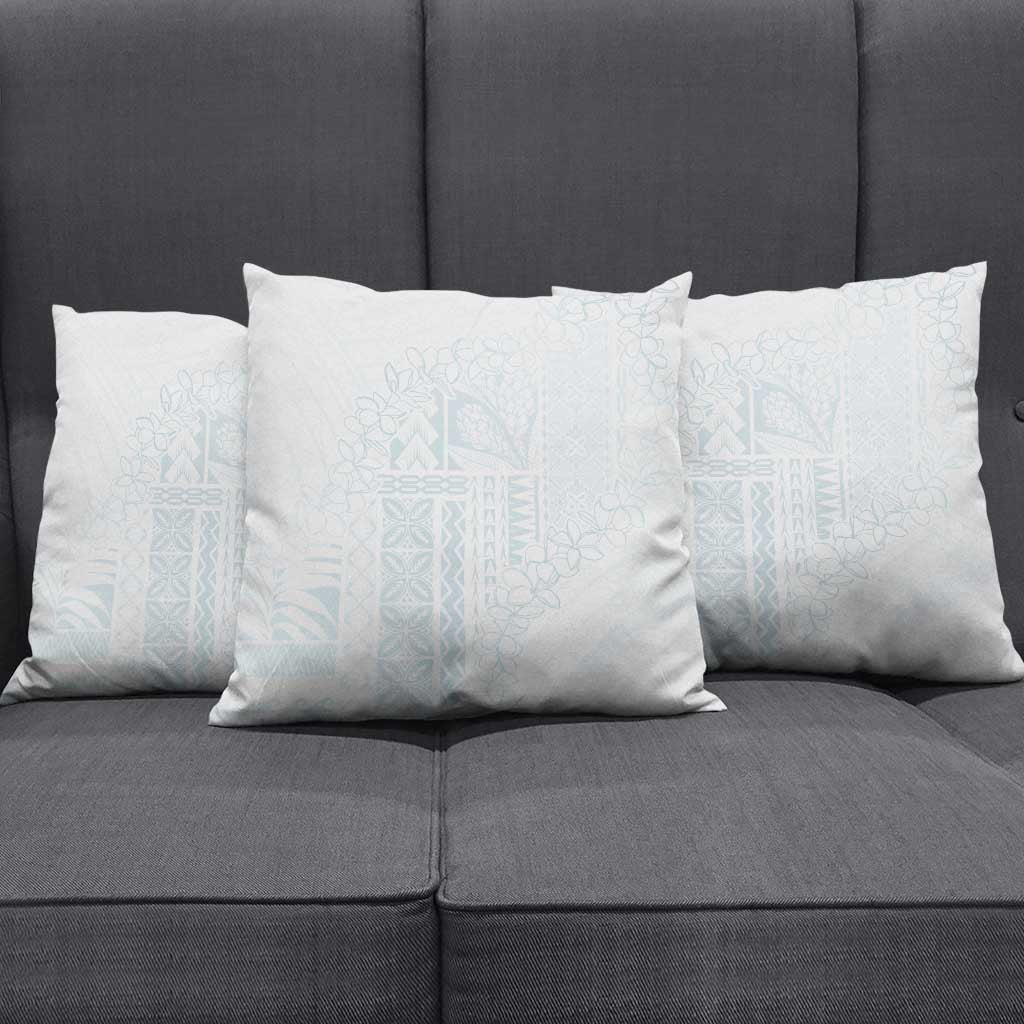 Samoa Lotu Tamaiti Mamanu Siapo Pillow Cover Off White Plumeria LT7 - Polynesian Pride