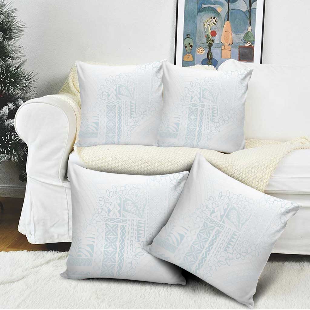 Samoa Lotu Tamaiti Mamanu Siapo Pillow Cover Off White Plumeria LT7 - Polynesian Pride