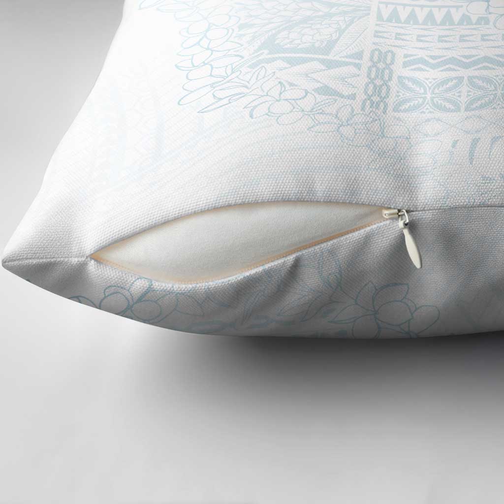 Samoa Lotu Tamaiti Mamanu Siapo Pillow Cover Off White Plumeria LT7 - Polynesian Pride