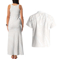 Samoa Lotu Tamaiti Ivory Couples Matching Tank Maxi Dress and Hawaiian Shirt Teuila Tatau - Polynesian Pride
