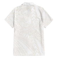 Samoa Lotu Tamaiti Ivory Family Matching Off The Shoulder Long Sleeve Dress and Hawaiian Shirt Teuila Tatau - Polynesian Pride