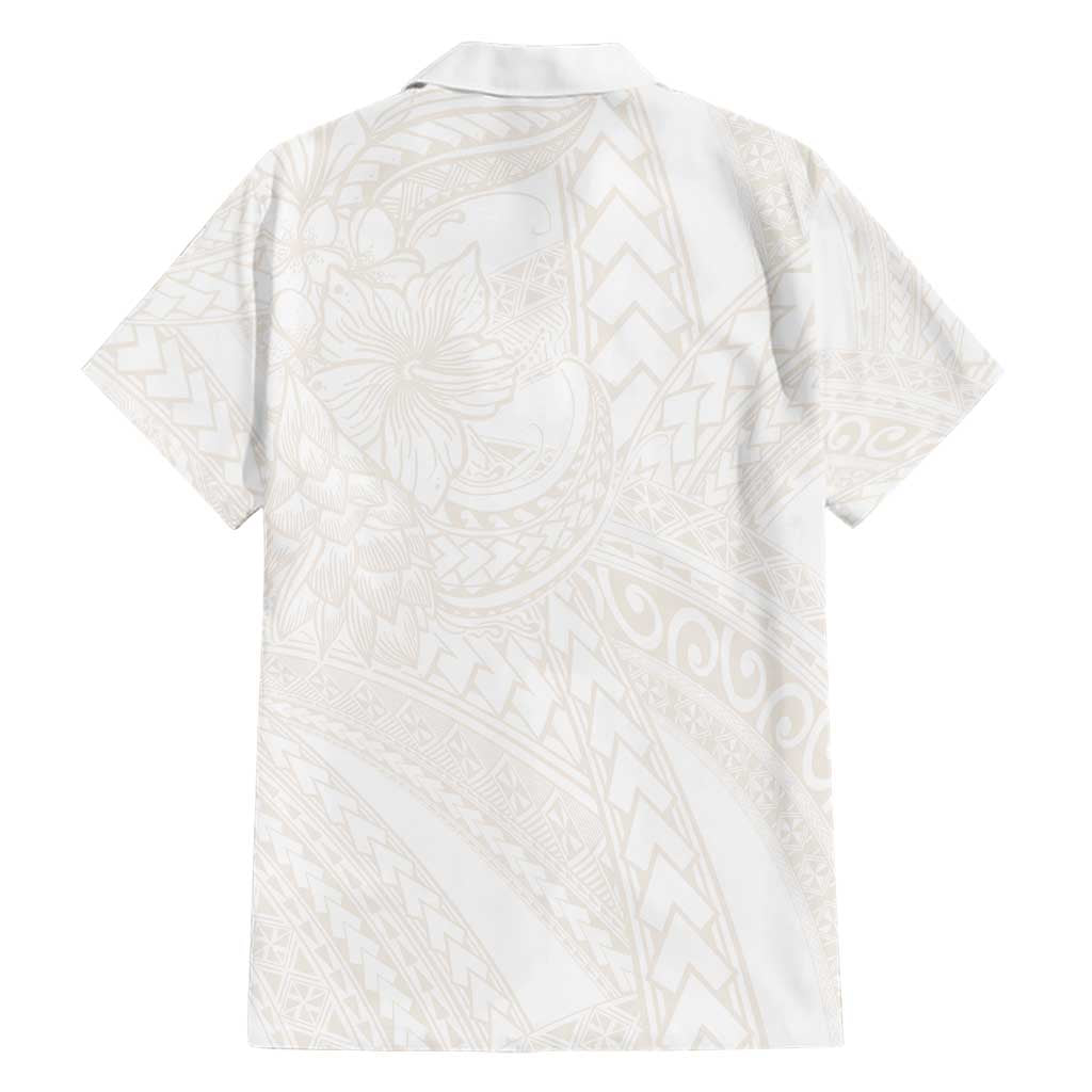 Samoa Lotu Tamaiti Ivory Family Matching Short Sleeve Bodycon Dress and Hawaiian Shirt Teuila Tatau - Polynesian Pride