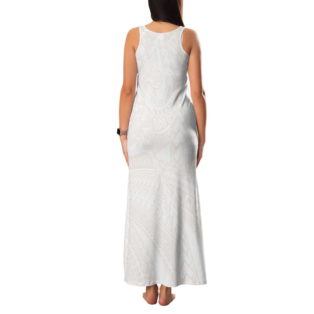 Samoa Lotu Tamaiti Ivory Family Matching Tank Maxi Dress and Hawaiian Shirt Teuila Tatau - Polynesian Pride