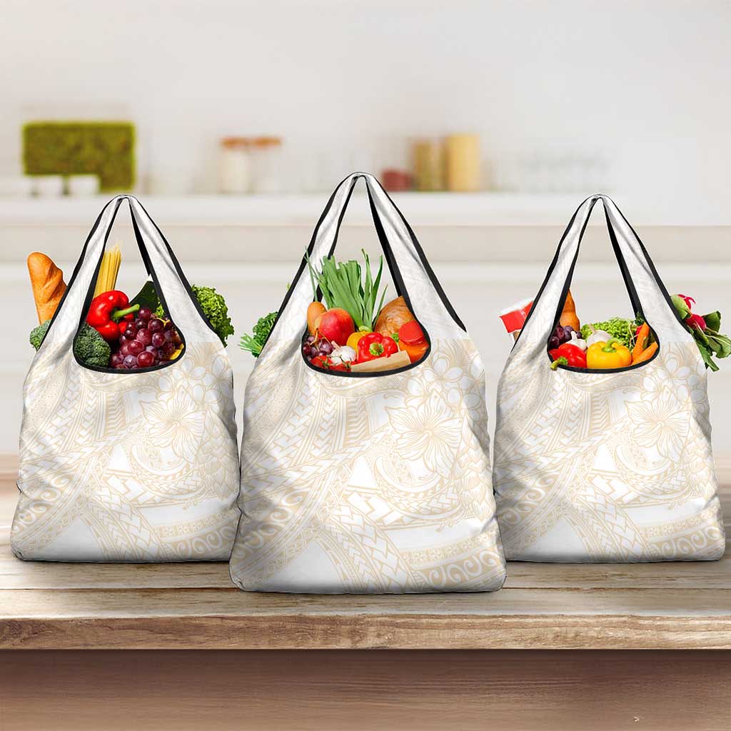 Samoa Lotu Tamaiti Ivory Grocery Bag Teuila Tatau LT7 3-pack One Size Ivory - Polynesian Pride