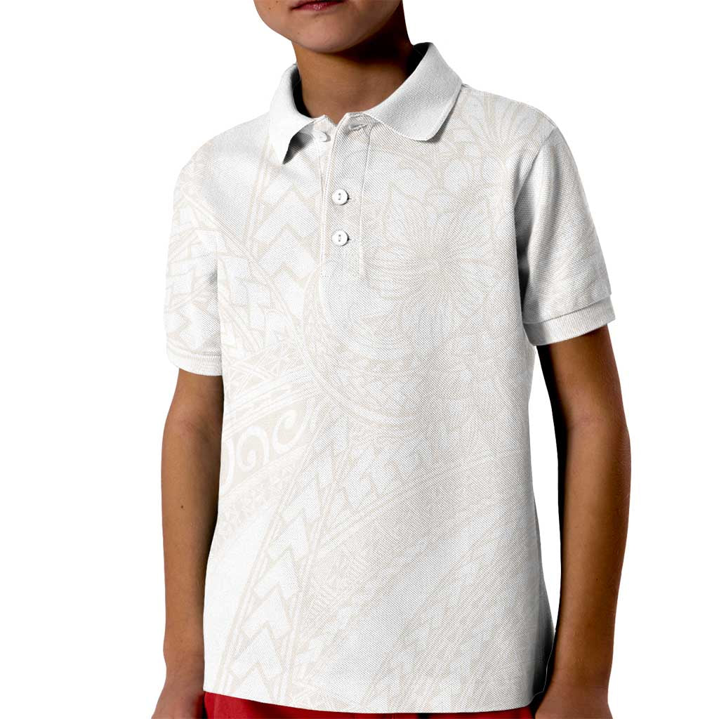 Samoa Lotu Tamaiti Ivory Kid Polo Shirt Teuila Tatau - Polynesian Pride