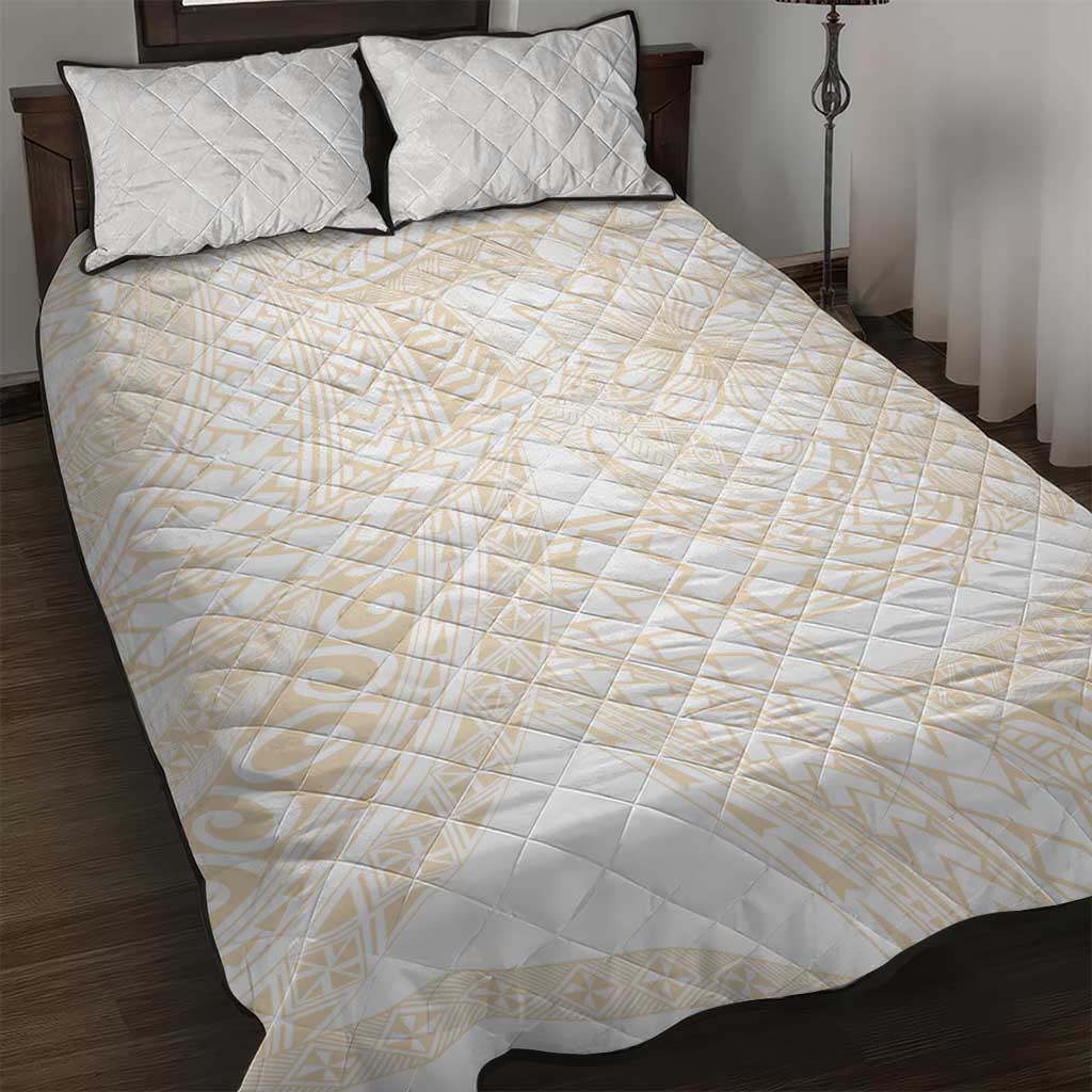 Samoa Lotu Tamaiti Ivory Quilt Bed Set Teuila Tatau - Polynesian Pride