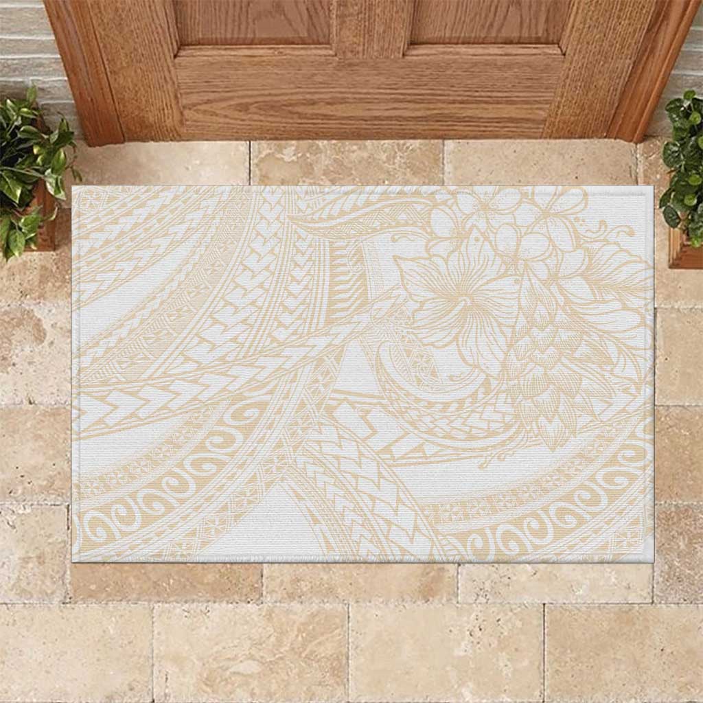 Samoa Lotu Tamaiti Ivory Rubber Doormat Teuila Tatau - Polynesian Pride