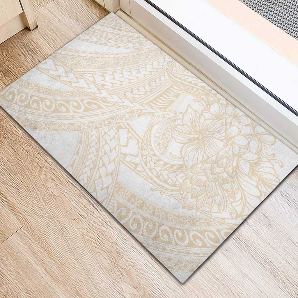 Samoa Lotu Tamaiti Ivory Rubber Doormat Teuila Tatau - Polynesian Pride