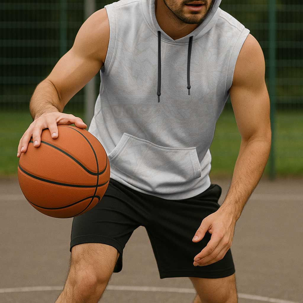 Samoa Lotu Tamaiti Ivory Sleeveless Hoodie Teuila Tatau - Polynesian Pride