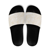 Samoa Lotu Tamaiti Ivory Slide Sandals Teuila Tatau LT7 Ivory - Polynesian Pride