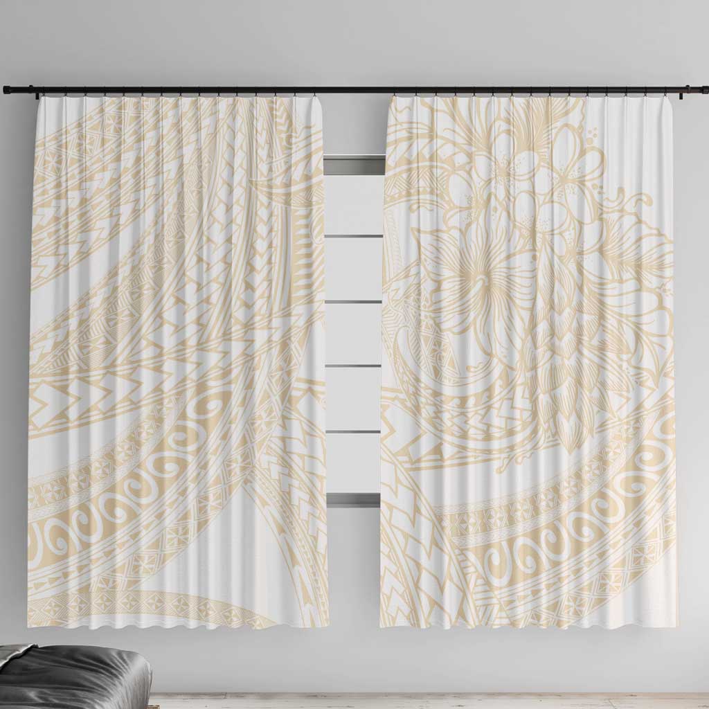 Samoa Lotu Tamaiti Ivory Window Curtain Teuila Tatau - Polynesian Pride