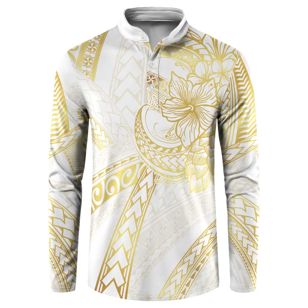 Samoa Lotu Tamaiti Gold Button Sweatshirt Teuila Tatau - Polynesian Pride