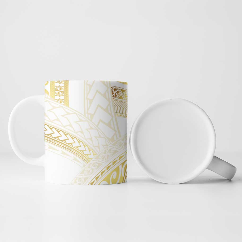 Samoa Lotu Tamaiti Gold Ceramic Mug Teuila Tatau - Polynesian Pride