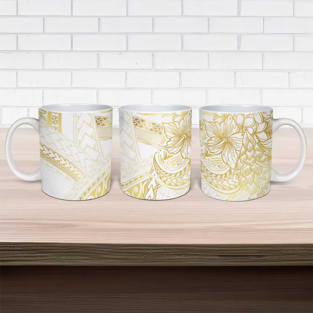 Samoa Lotu Tamaiti Gold Ceramic Mug Teuila Tatau - Polynesian Pride