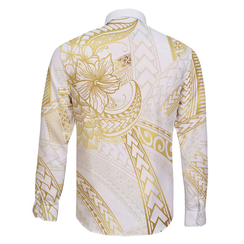 Samoa Lotu Tamaiti Gold Family Matching Long Sleeve Bodycon Dress and Hawaiian Shirt Teuila Tatau - Polynesian Pride