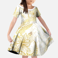 Samoa Lotu Tamaiti Gold Family Matching Tank Maxi Dress and Hawaiian Shirt Teuila Tatau - Polynesian Pride