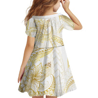 Samoa Lotu Tamaiti Gold Kid Short Sleeve Dress Teuila Tatau - Polynesian Pride