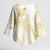 Samoa Lotu Tamaiti Gold Kimono Sleeve Blouse Teuila Tatau - Polynesian Pride