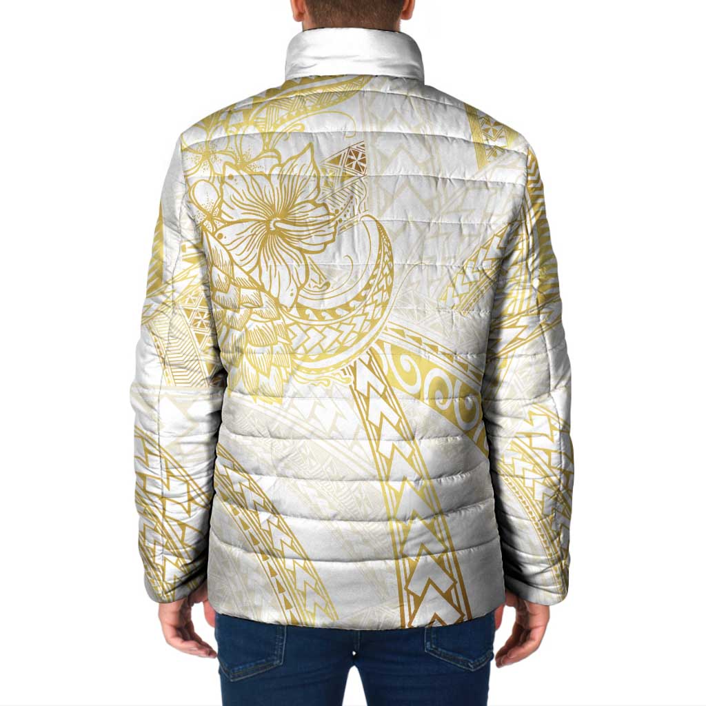 Samoa Lotu Tamaiti Gold Padded Jacket Teuila Tatau - Polynesian Pride