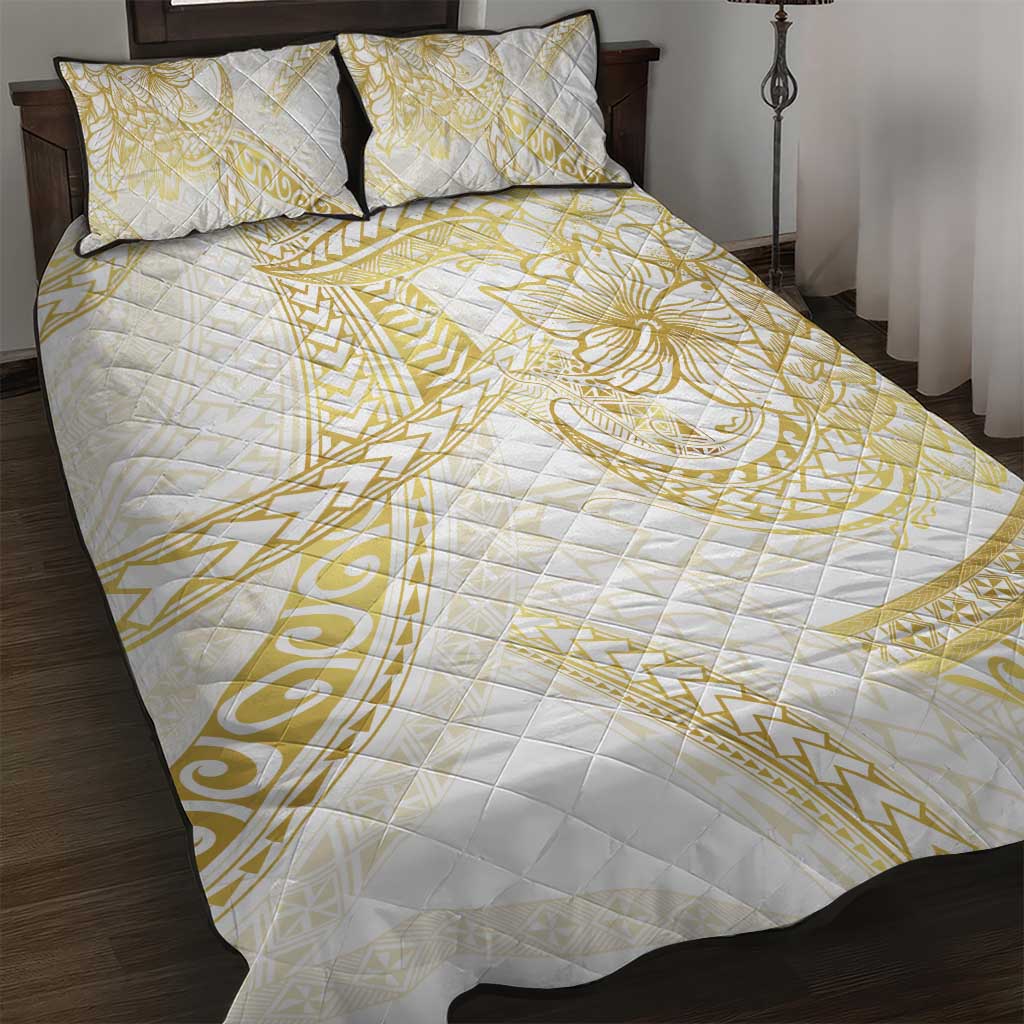 Samoa Lotu Tamaiti Gold Quilt Bed Set Teuila Tatau - Polynesian Pride