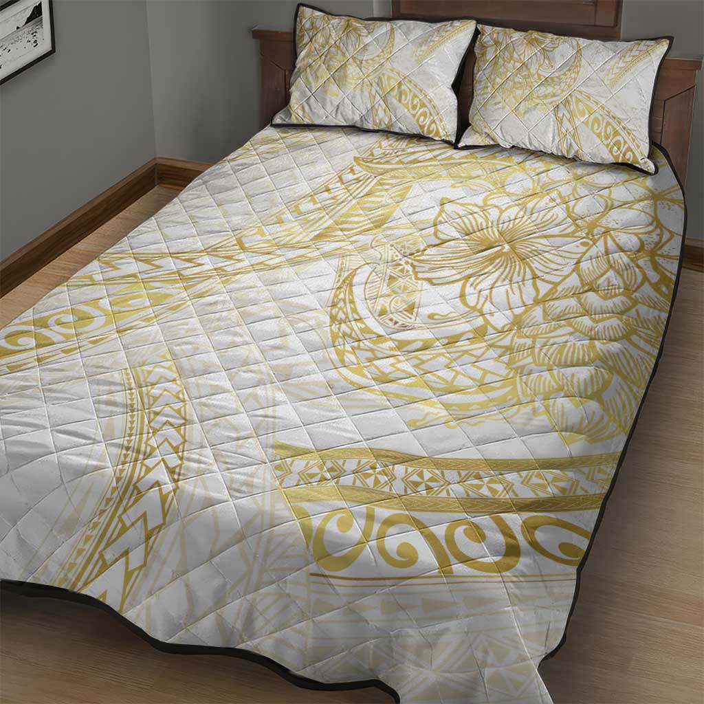 Samoa Lotu Tamaiti Gold Quilt Bed Set Teuila Tatau - Polynesian Pride