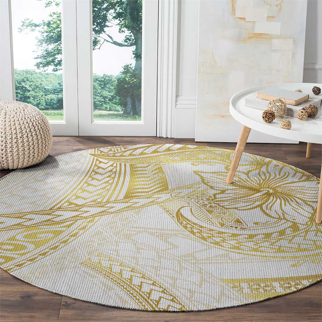 Samoa Lotu Tamaiti Gold Round Carpet Teuila Tatau - Polynesian Pride