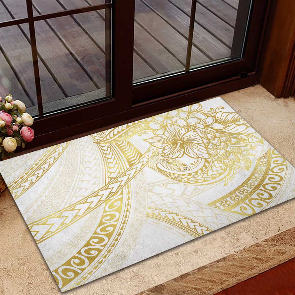 Samoa Lotu Tamaiti Gold Rubber Doormat Teuila Tatau - Polynesian Pride