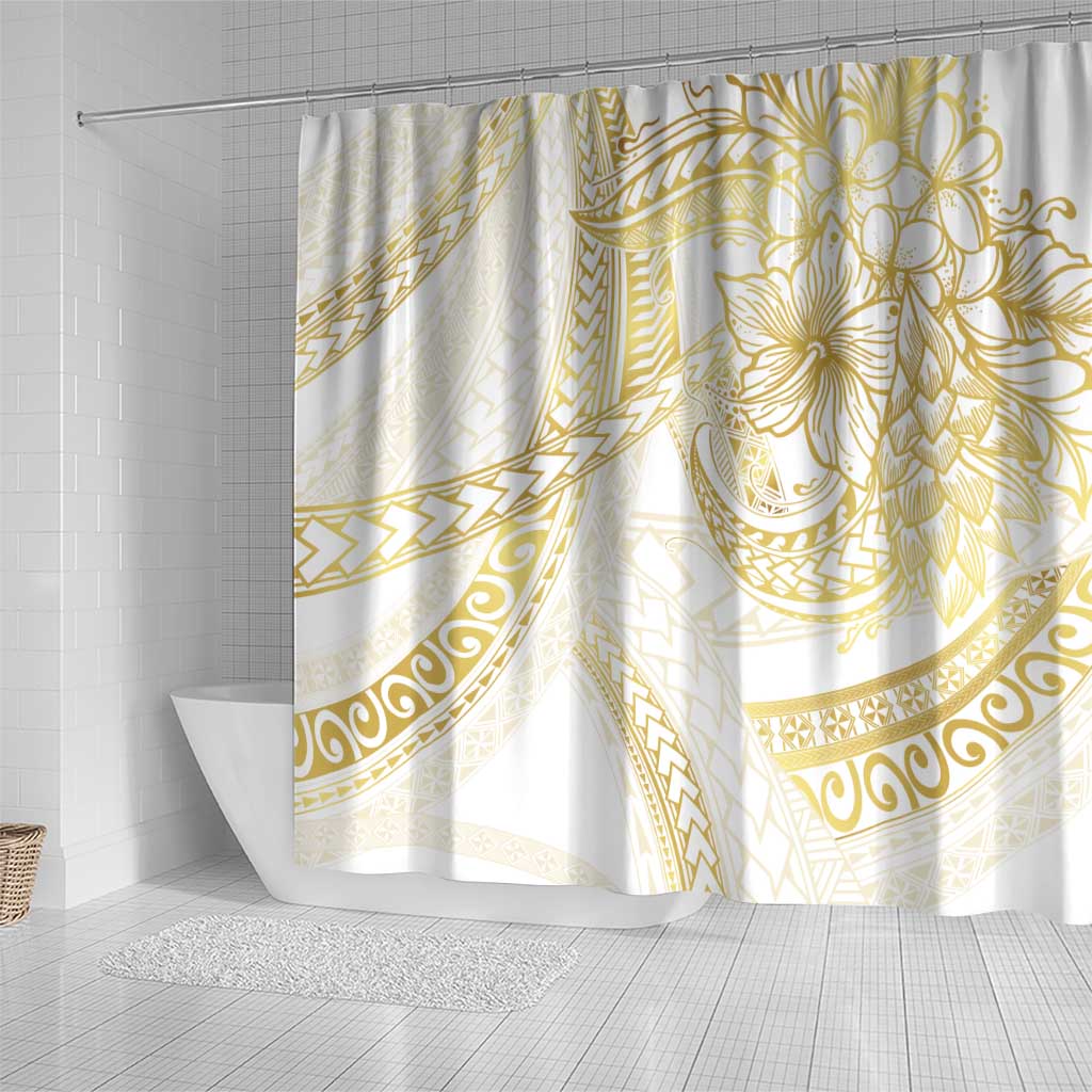 Samoa Lotu Tamaiti Gold Shower Curtain Teuila Tatau - Polynesian Pride