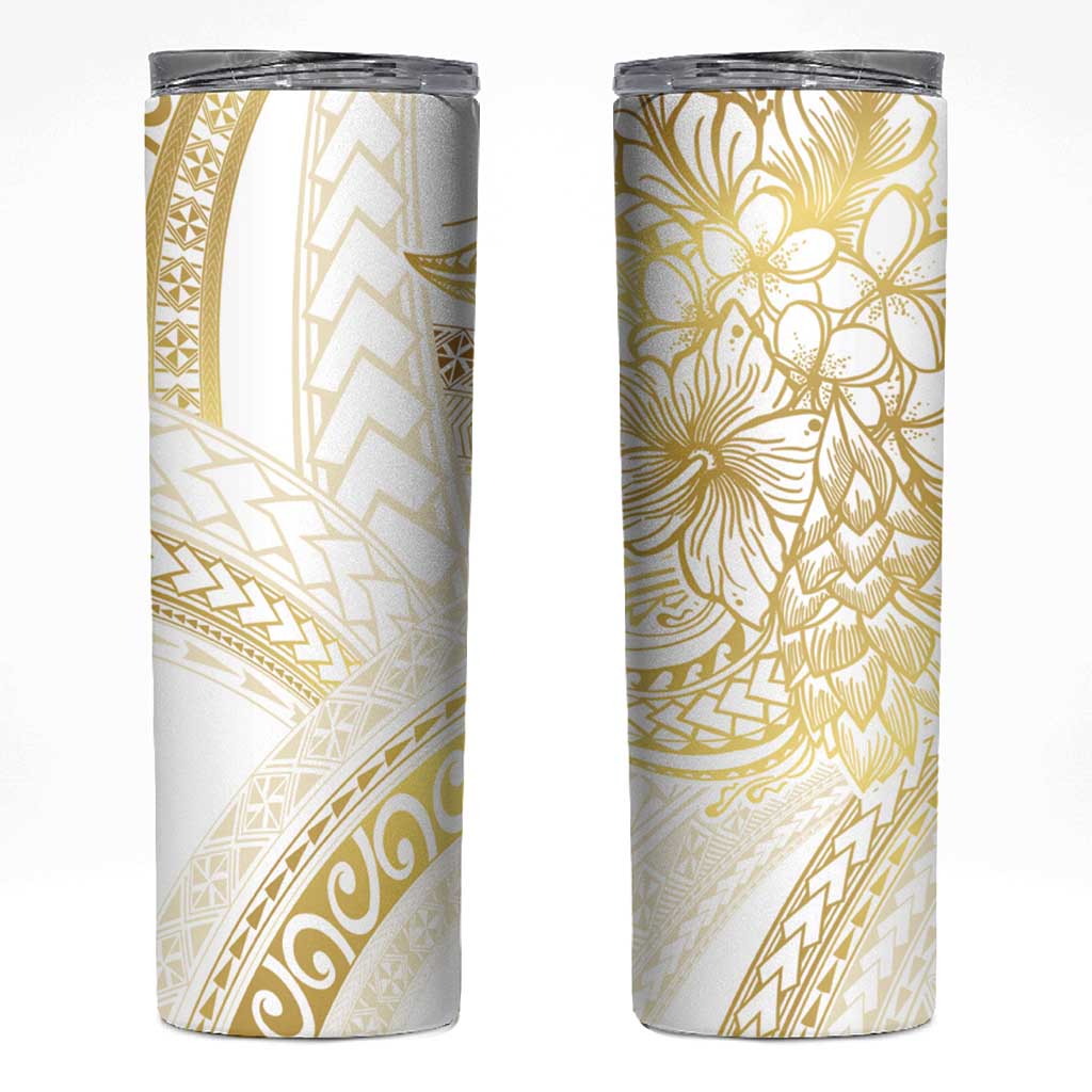 Samoa Lotu Tamaiti Gold Skinny Tumbler Teuila Tatau - Polynesian Pride