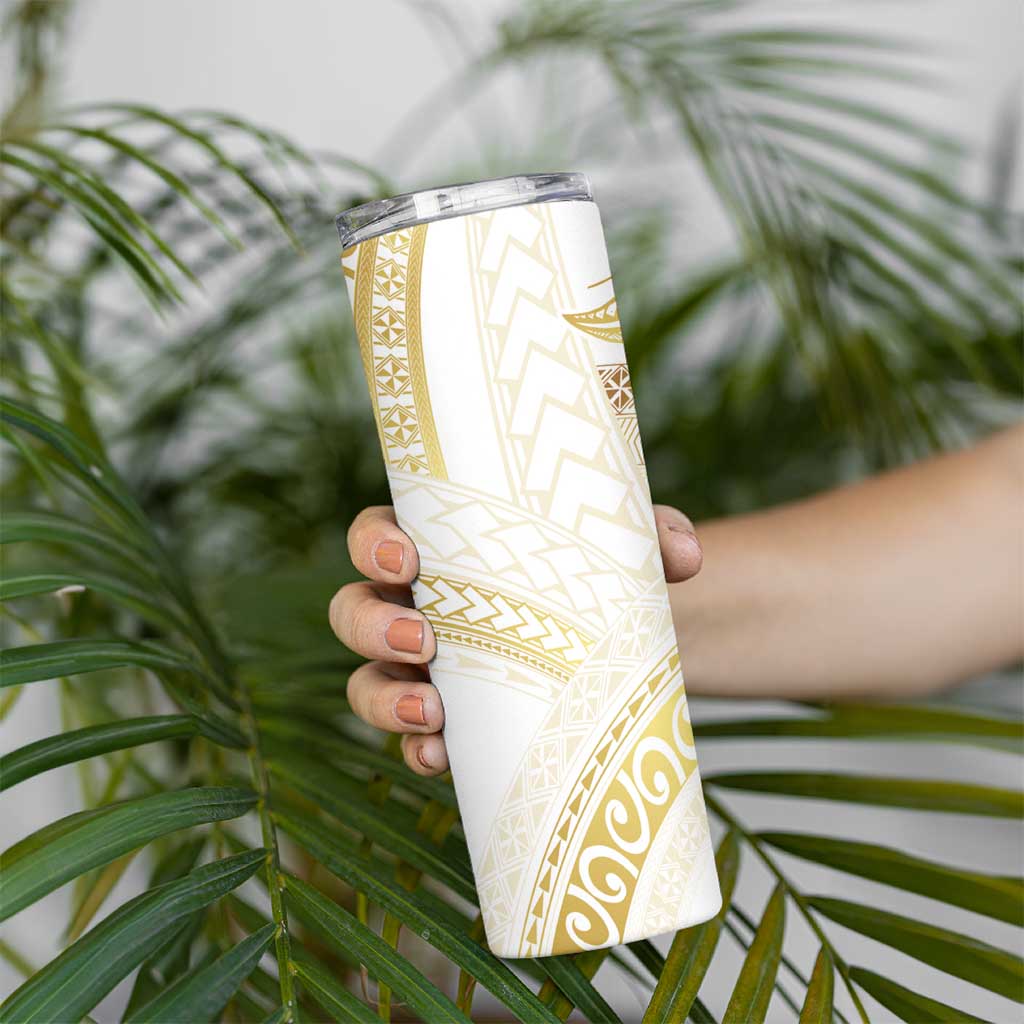 Samoa Lotu Tamaiti Gold Skinny Tumbler Teuila Tatau - Polynesian Pride
