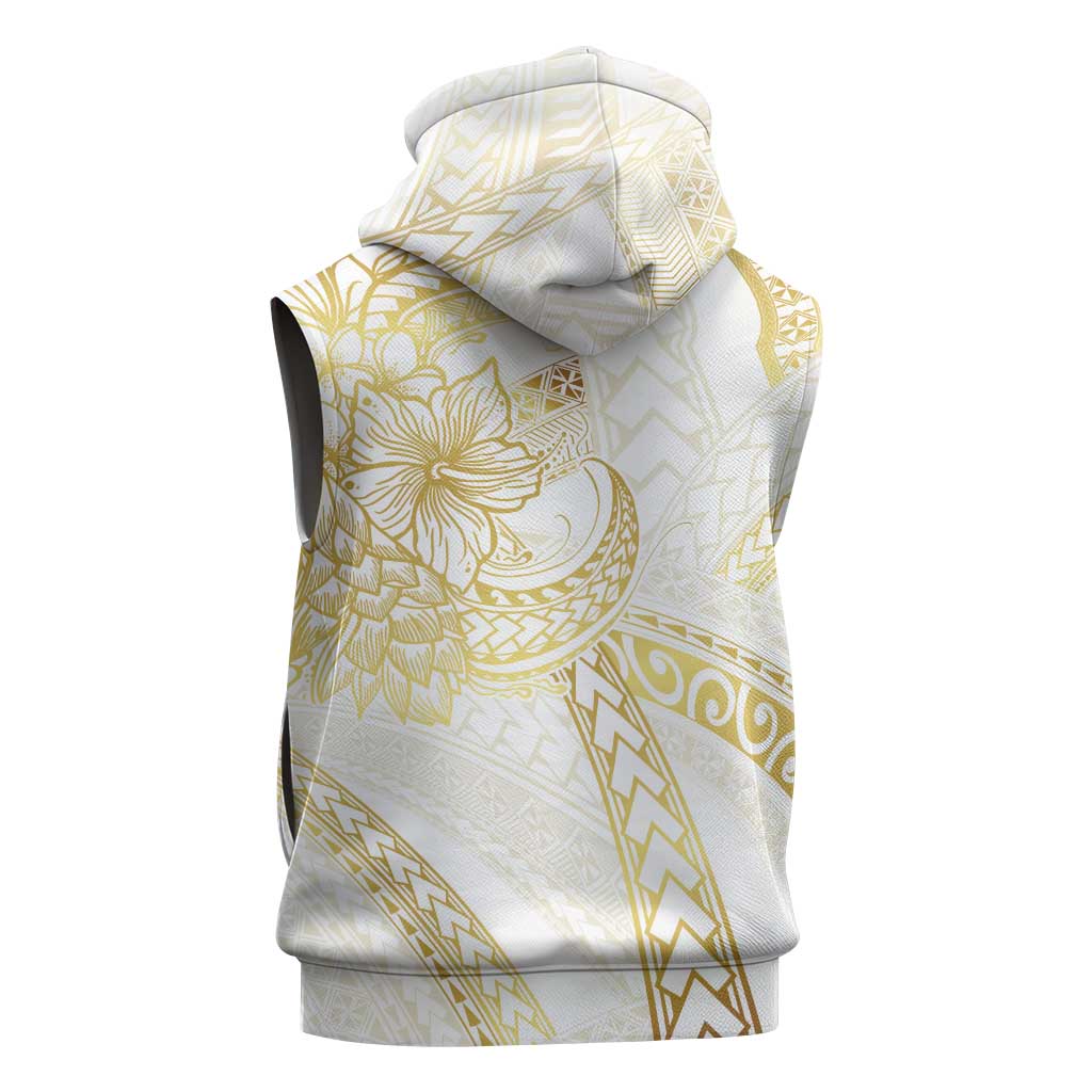 Samoa Lotu Tamaiti Gold Sleeveless Hoodie Teuila Tatau - Polynesian Pride