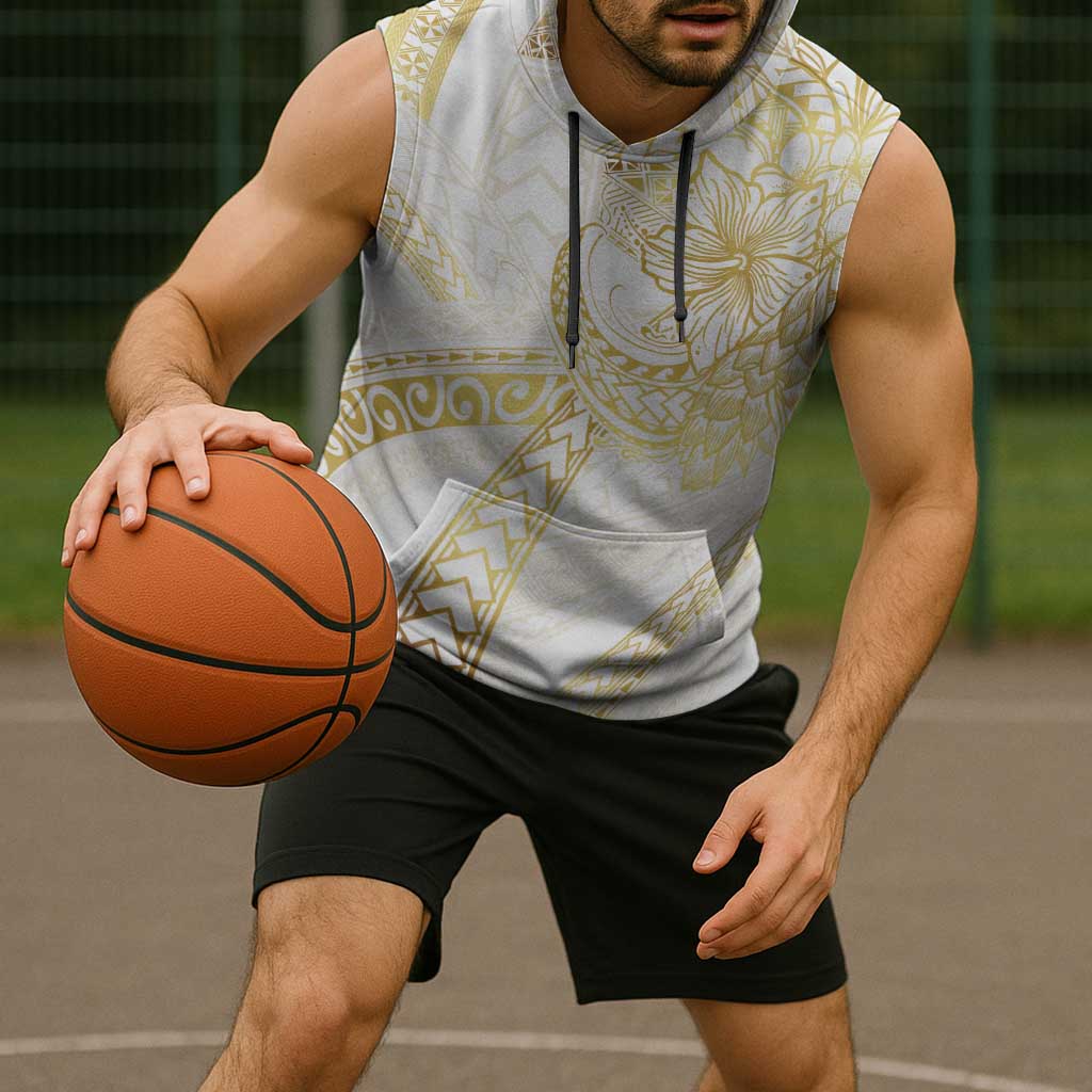 Samoa Lotu Tamaiti Gold Sleeveless Hoodie Teuila Tatau - Polynesian Pride