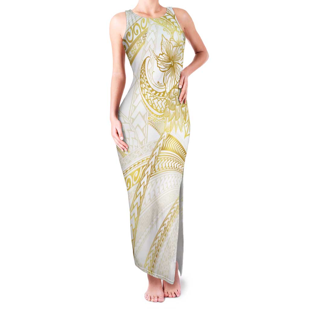 Samoa Lotu Tamaiti Gold Tank Maxi Dress Teuila Tatau - Polynesian Pride