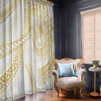 Samoa Lotu Tamaiti Gold Window Curtain Teuila Tatau LT7 - Polynesian Pride