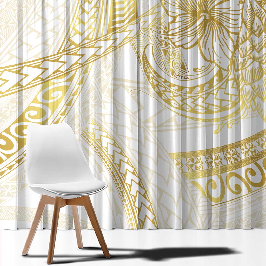 Samoa Lotu Tamaiti Gold Window Curtain Teuila Tatau LT7 - Polynesian Pride