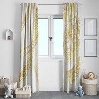 Samoa Lotu Tamaiti Gold Window Curtain Teuila Tatau LT7 - Polynesian Pride