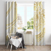Samoa Lotu Tamaiti Gold Window Curtain Teuila Tatau LT7 - Polynesian Pride
