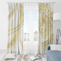 Samoa Lotu Tamaiti Gold Window Curtain Teuila Tatau LT7 - Polynesian Pride