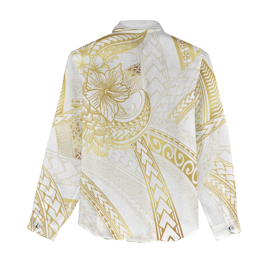 Samoa Lotu Tamaiti Gold Women Casual Shirt Teuila Tatau - Polynesian Pride