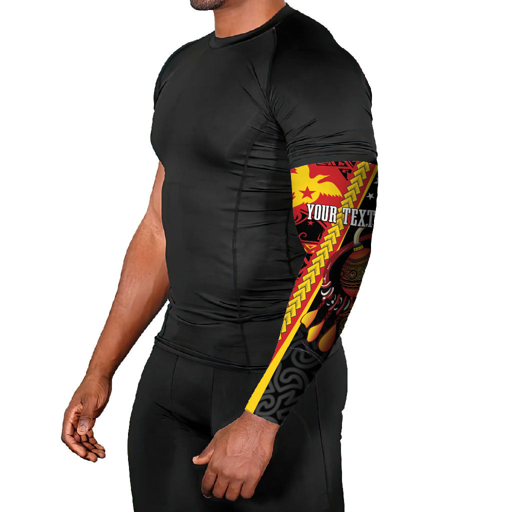 Papua New Guinea Independence Personalised Arm Sleeves PNG Bagi and Lime Pot LT7 - Polynesian Pride